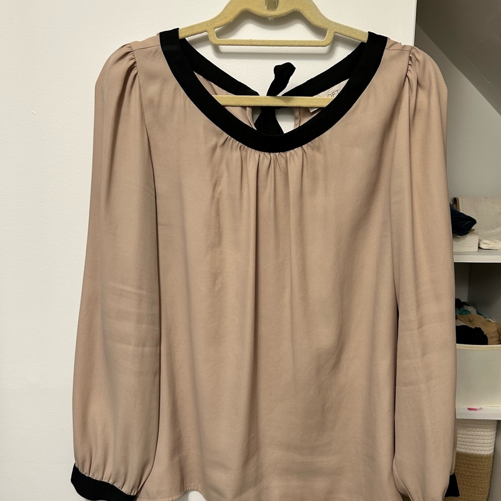 Elegant Beige and Black Women's Top